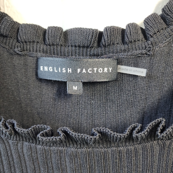 English Factory Ruffle Edge Rib Tank In Black Size Medium - Picture 3 of 12